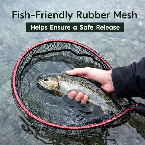 Ultra Light Fly Fishing Landing Net (Rubber Mesh)