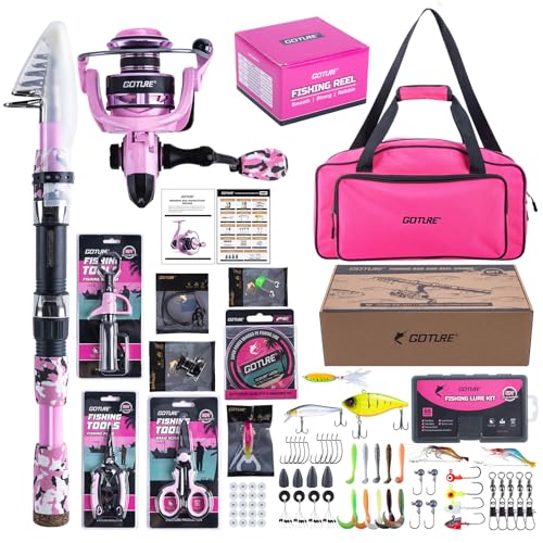 Pink Fishing Rod and Reel Combo