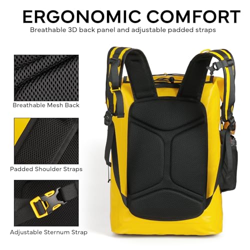 Waterproof Dry Bag Backpack 30L (Yellow)