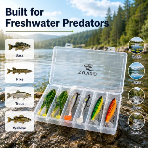 Topwater Fishing Lures Kit (Frog Swimbait Kit 6PCS)