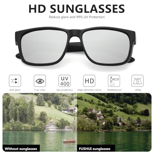 Polarized Sunglasses for Men Women (3pack Black/Blue/Silver)