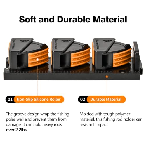 Fishing Rod Holder Vertical (Orange / 3 Slots)