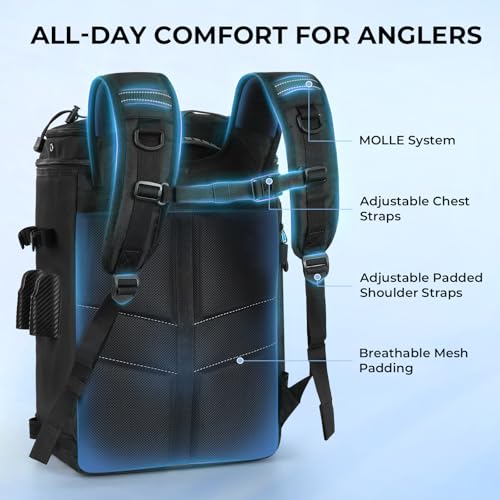GearMaster Fishing Backpack with Bait Binder (Black)