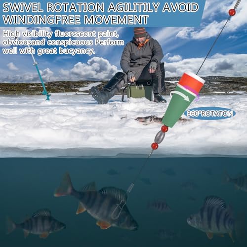 8 Pcs Popping Corks Floats for Saltwater Fishing Military Green (Military Green)