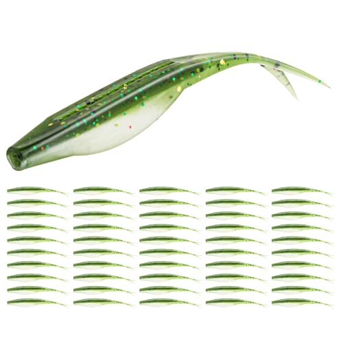 Fork Tail Soft Lures (2.75 Inch-50pcs / Baby Bass)