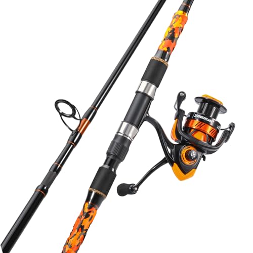3 Piece Surf Fishing Rod Combo Medium (orange / 10ft-Spinning-3Pc-MH)