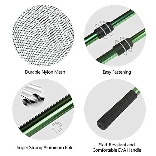 Fishing Landing Net with Telescoping Pole (B: Strong Aluminum Handle, 45" Full)