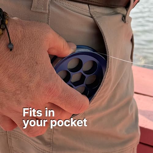 Aluminum Fishing Hand Line Reel Pocket (Black)