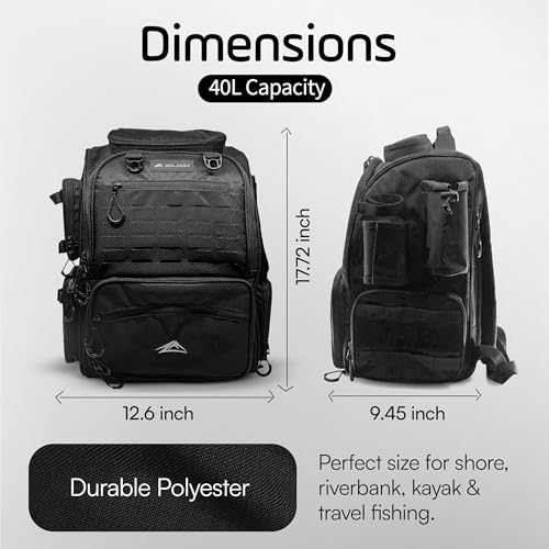 Waterproof Fishing Backpack with Rod Holders (Fishing Backpack Only)