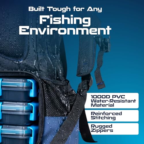 Fishing Tackle Backpack with Detachable Bait Binder and Rod Holders