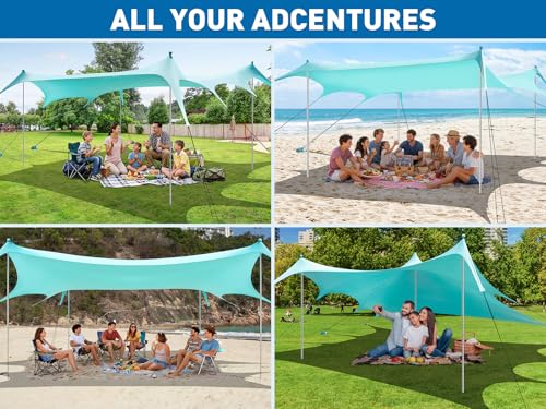Beach Tent Sun Shelter 14 x 11FT (turquoise)