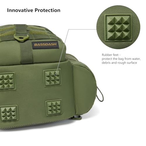 Convertible Fishing Backpack Sling Bag with Rod Holder (Army Green / Standard)
