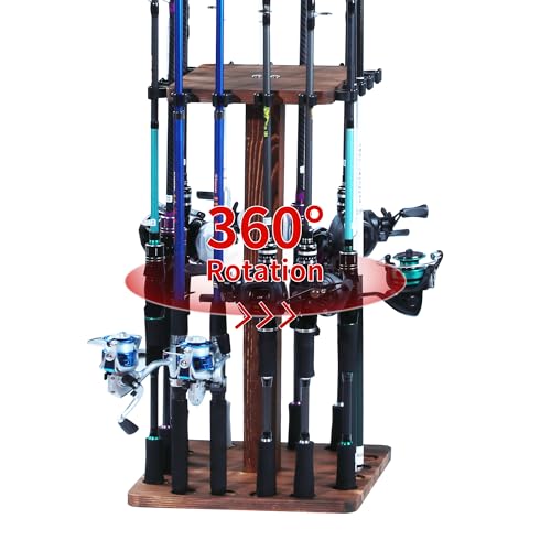 360° Rotating Fishing Rod Holder (Square / Brown)