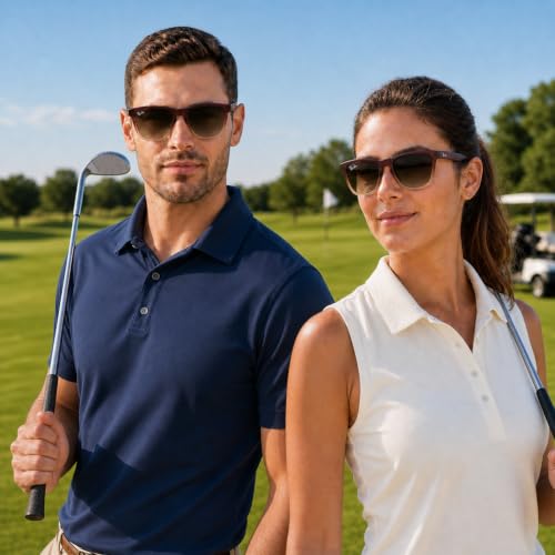 Polarized Sunglasses UV400 Protection for women (Dark Brown / Light Brown)