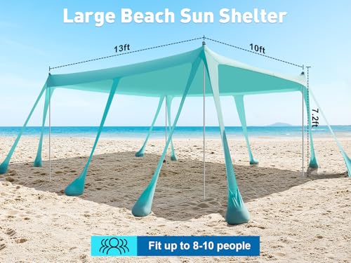Beach Tent Sun Shelter 13x10FT (ocean blue)