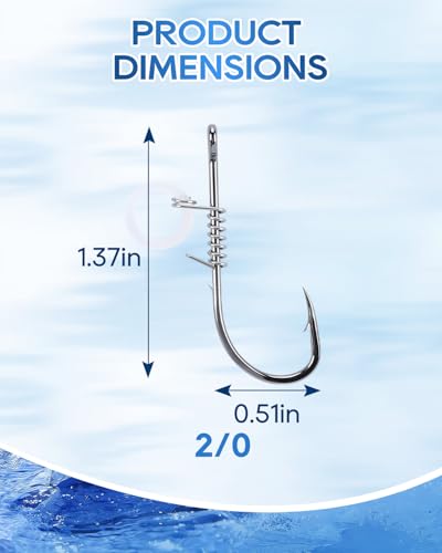 20PCS Live Shrimp Hooks (2/0, 20pcs)
