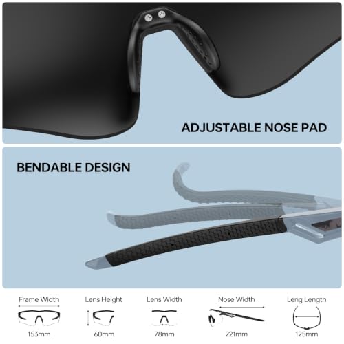 Polarized Running Sunglasses for Men Women Ultra (Elegant Transparent Grey Mercury)