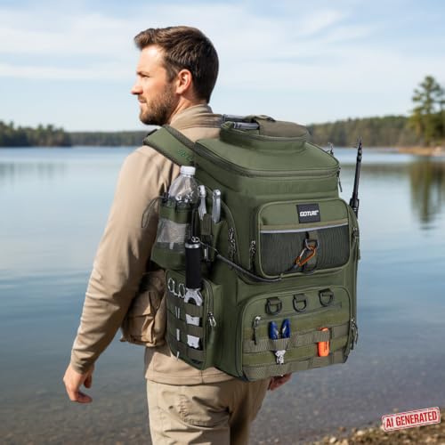 Fishing Backpack with Cooler (A2:green(without Tackle Boxes))