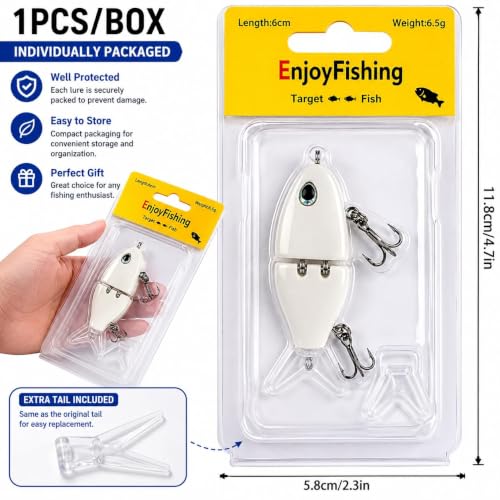 Glide Bait Fishing Lures Multi Jointed Swimbait with Slow Sinking Action (2pcs)
