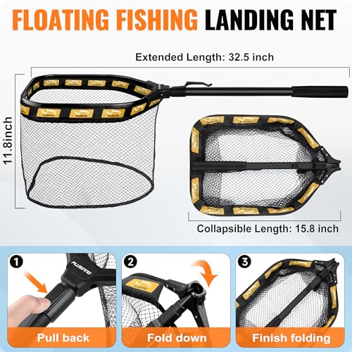 Fishing Gear Full Fishing kit Include Fishing Rod and Reel Combo (Orange Fishing Combo With Fishing Net)