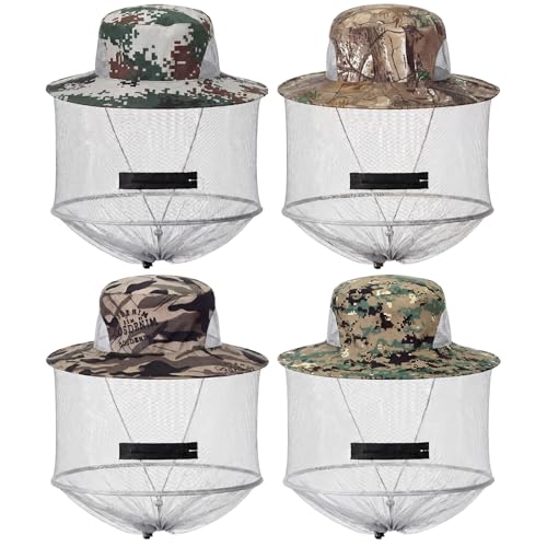 Mosquito Net Hat Sun Hat Mesh Fishing Bucket Cap Garden Bug Cap Face Cover with Zipper for Men Women