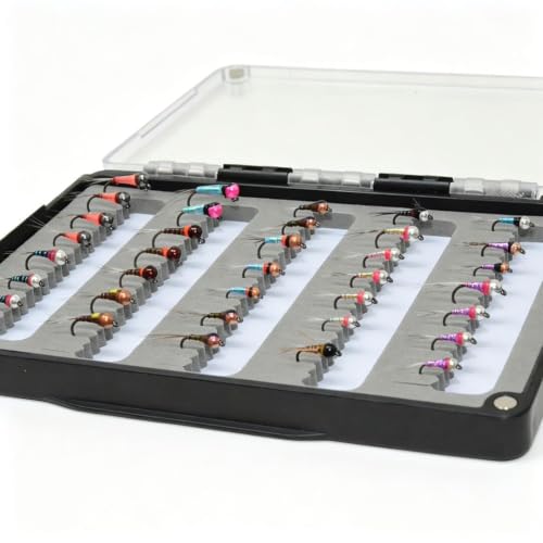 36pcs Perdigon Nymph Flies Assortment for Trout Fishing (36 Premium Perdigon)