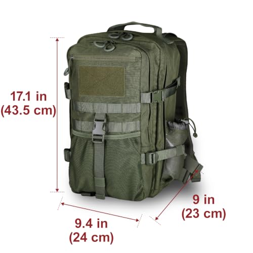 Military Tactical Backpack for Men 25L Molle Hiking Daypack (Green)