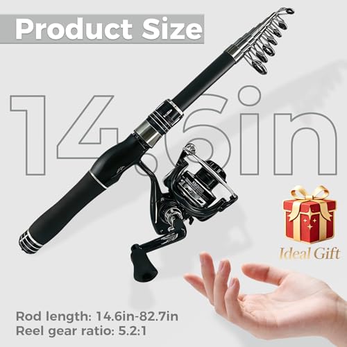 2 Pack Fishing Poles and Reels Combos (Red+Silver Reel)
