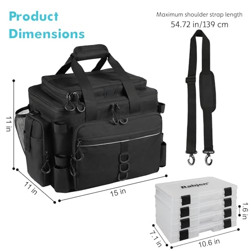 Fishing Tackle Bag with Rod Holders & Cooler Main Compartment