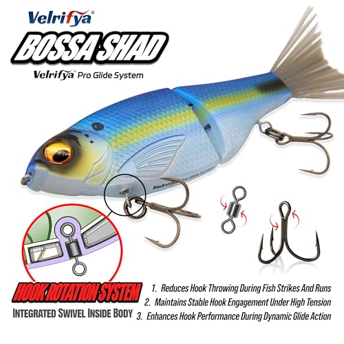 Bossa Shad Glide Bait for Bass Fishing (03-Ghost Blue)