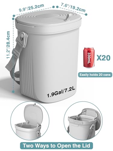 Soft Silicone Car Trash Can 1.9 Gallon with Leakproof Design (Grey)