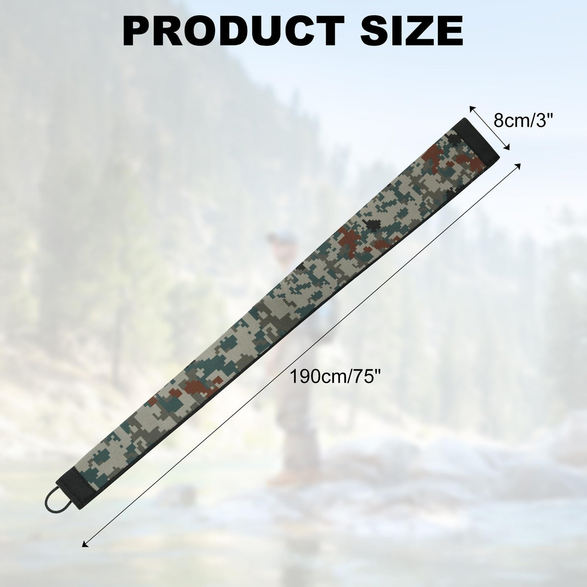 Neoprene Fishing Rod Sleeve Rod Socks for Casting (75" / 2-Digital Camo)