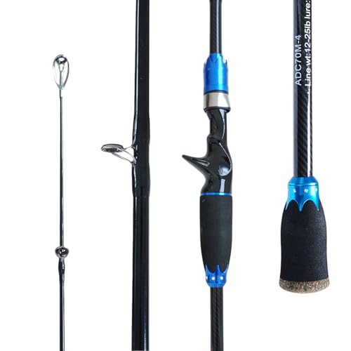 4 Piece Carbon Travel Fishing Rod (BLUE/black / A-BLUE-CAST6')