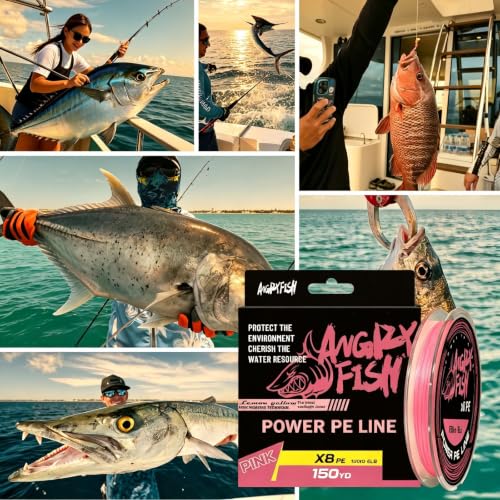 8 Strand Braided Fishing Line (Pink / 20LB(300Yds))