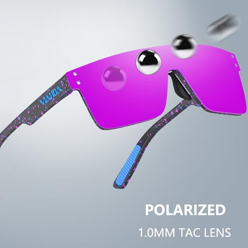 Polarized Sunglasses for Men (Black/Purple)