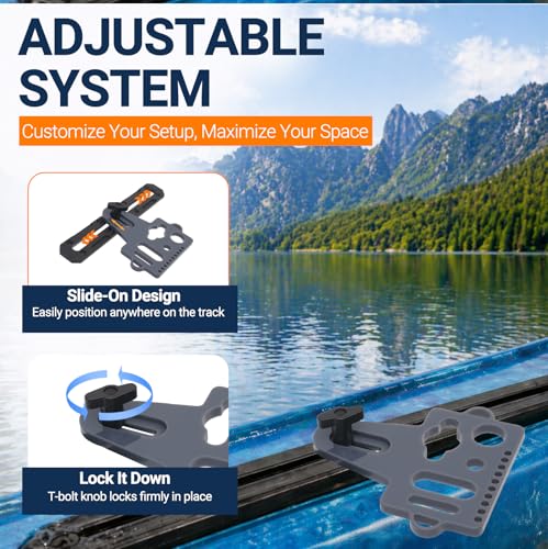 Universal Fishing Tool Holder for Boat & Kayak Gear Tracks (Gray)