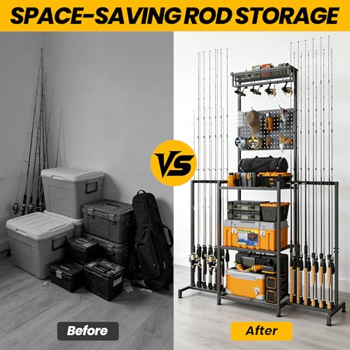 YFFSRJDJ Fishing Rod Holder (Upgraded Size- Holds 24 Rods)