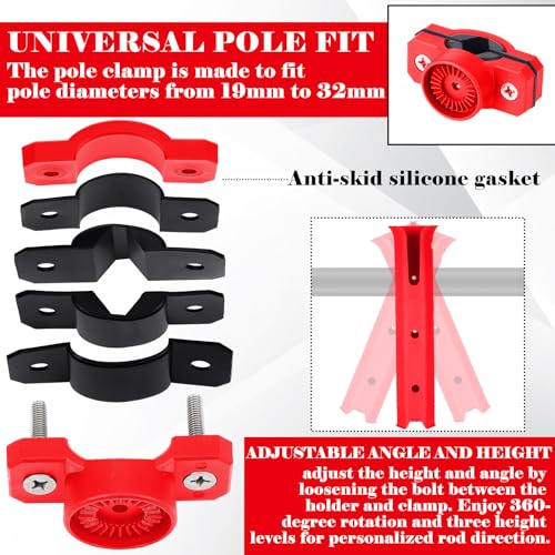 2 Pcs Fishing Rod Holder for Bike (Red)