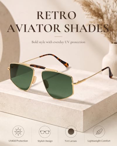 Tangle Free Polarized Aviator Sunglasses for Women