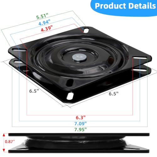 Boat Seat Pedestal Base Mount Kit with Boat Seat Swivel&7"