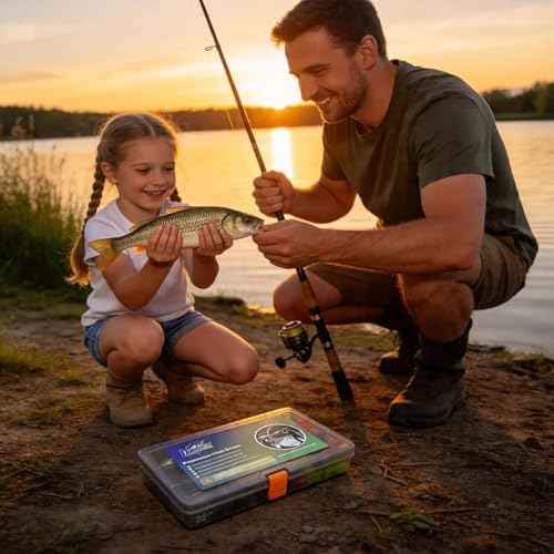 Small Tackle Box Starter Kit (75Pcs - Fishing Starter Kit (TEENS & Beginners))