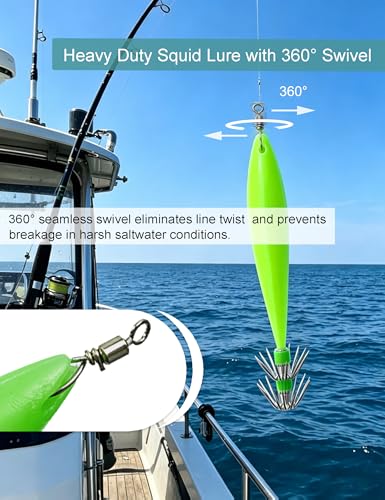 Luminous Squid Jig Saltwater Squid Lure 5pcs