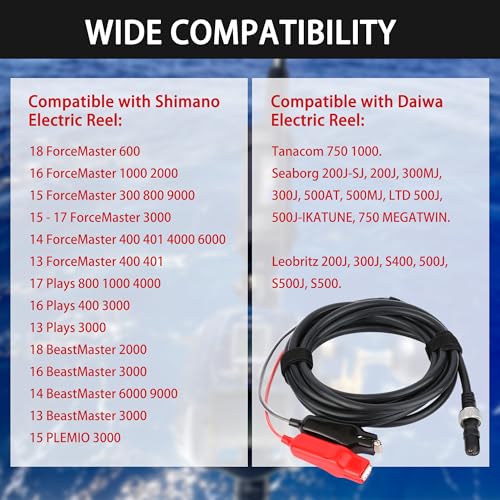 10FT Electric Fishing Reel Power Cord for Boat Fishing