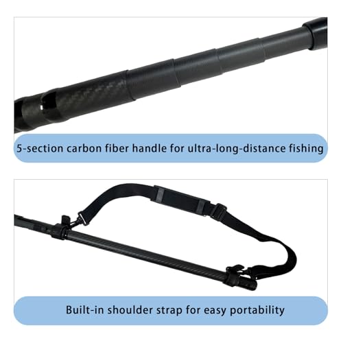 101.5in Large Fishing Net with Handle Carbon Fiber Coated Rubber Telescoping Minnow Long Landing Pond Net Collapsible Kayak Folding Fish Net