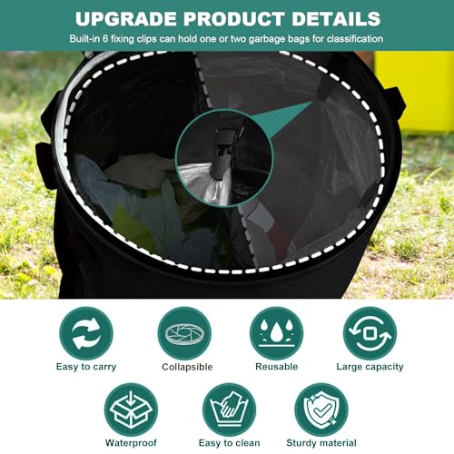 Collapsible 24 Gallon Trash Can (Black)