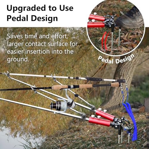 Fishing Rod Holders (Red-Double-headed)