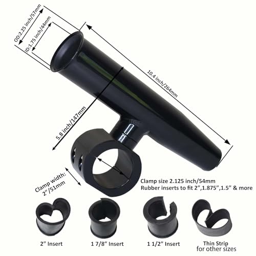 2 PCS T Top Rod Holder Single Aluminum clamp on fit 1.5"