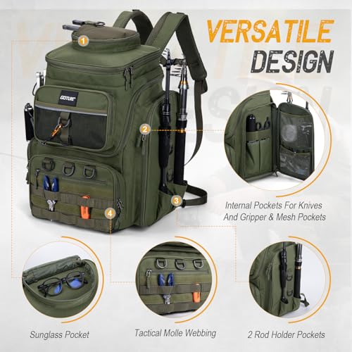 Fishing Backpack with Cooler (A2:green(without Tackle Boxes))