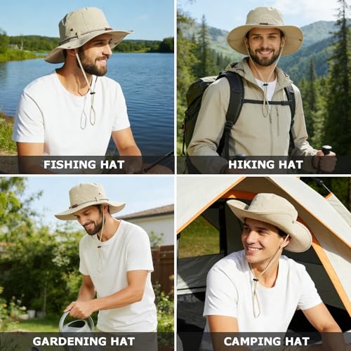 Waterproof Wide Brim Bucket Sun Hat Boonie Hat for Men & Women