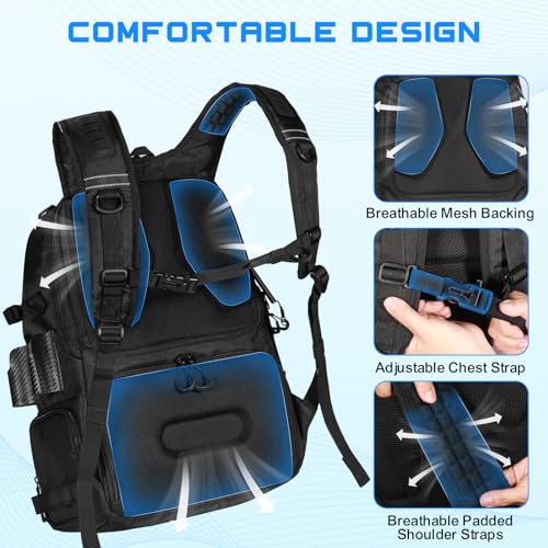 50L Fishing Backpack with 2 Rod Holders Storage (B: 50L Backpack)